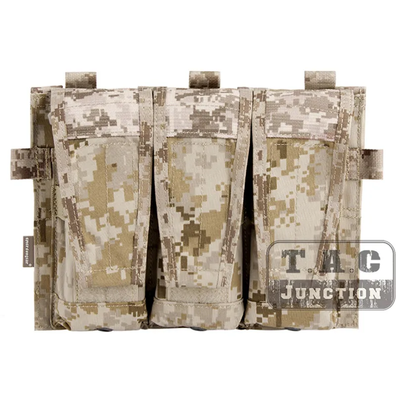 Emerson Tactical AVS Съемный клапан M4 M16 AR15 5,56. 223 тройной подсумок Emersongear патронов сумка крюк и петля маг держатель - Цвет: AOR1