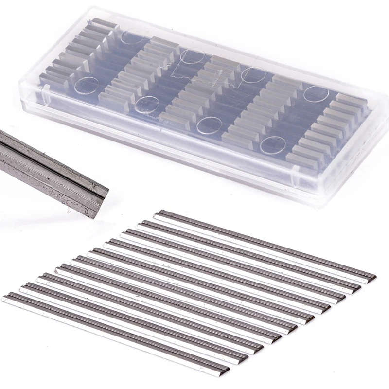 

10Pcs Reversible High Speed Steel Planer Blades 82Mm X 5.5Mm For Cutting Soft Hard Woods Ply-Wood Board Woodworking Power Tool