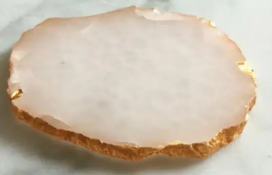 round pink onyx Gemstone coaster розовый оникс коврики колодки золото инкрустация Роскошный декор для вечерние Бар Салон - Цвет: round pink onyx