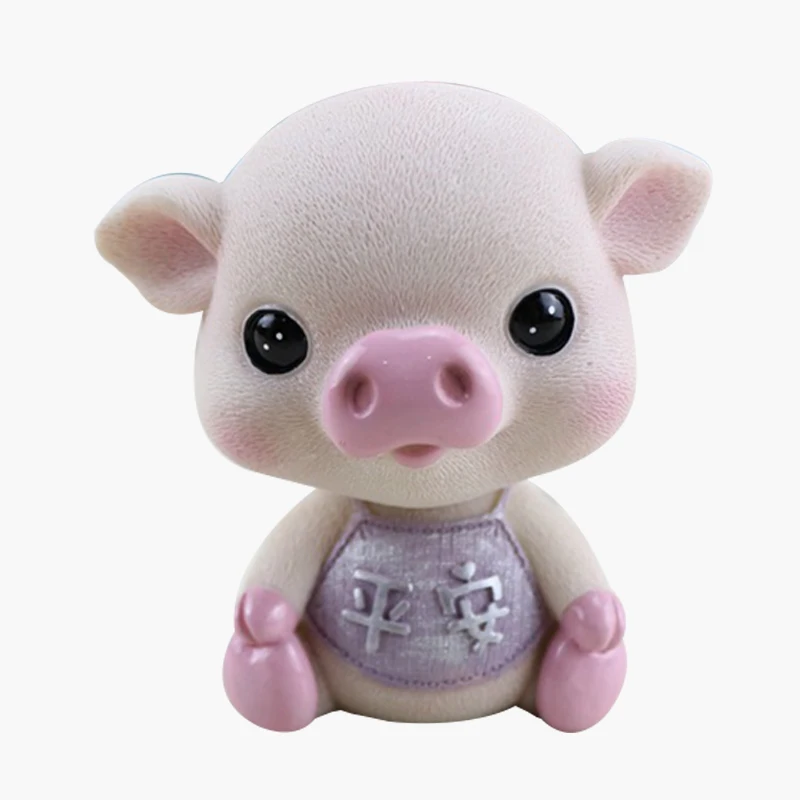 Cute Shaking Head Pig Baby Car Decoration Creative Resin Crafts Birthday Gifts Home Accessories Modern | Дом и сад