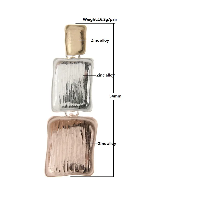 NeeFu WoFu висячие серьги из цинкового сплава ретро металлические золотые большие