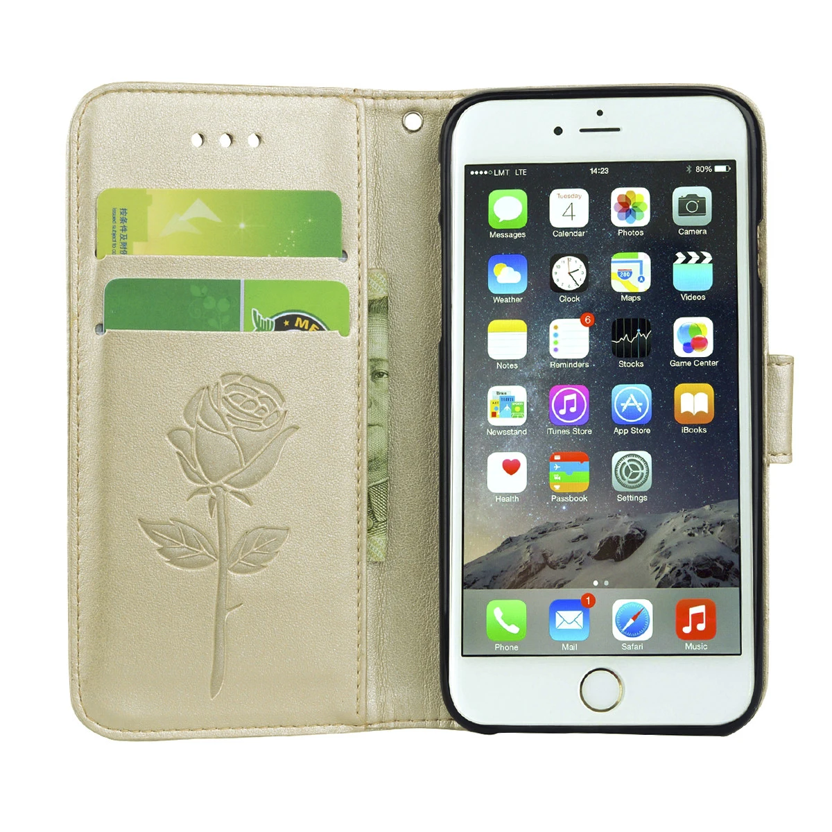Phone Case For IPHONE 7 8 Plus Rose Floral Wallet Flip Leather Back Cover 7plus 8plus Fitted Fundas | Мобильные телефоны и