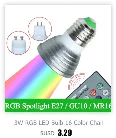 Реальная мощность 3 Вт RGB светодиодный светильник E27 E14 bombillas светодиодный прожектор 16 цветов лампада AC85-265V+ пульт дистанционного управления для абажура освещения