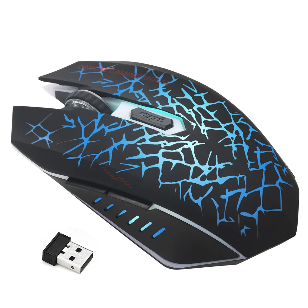 Беспроводная Бесшумная игровая мышь с подзарядкой, светодиодный, USB, оптическая эргономичная игровая мышь, игровая мышь 6,27# M07
