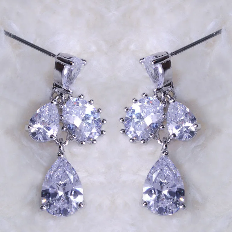 MECHOSEN Роскошные Ювелирные наборы ожерелья и серьги-гвоздики для женщин CZ Циркон