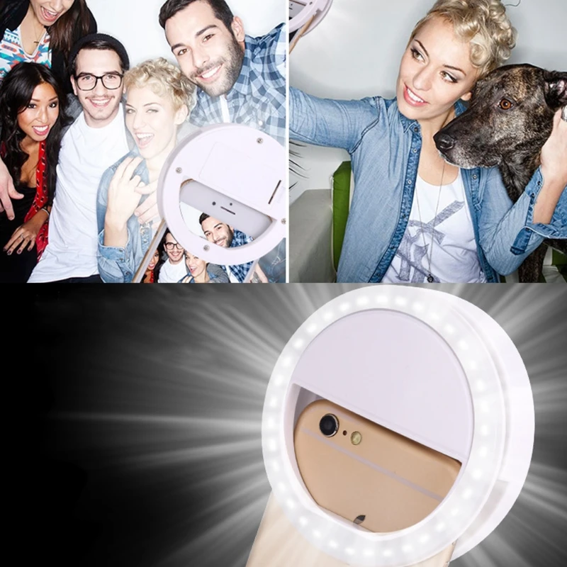 Universal Selfie LED Ring Flash Light Portable Mobile Phone 36 LEDS Lamp Luminous Clip For iPhone 8 7 6 Plus Samsung |