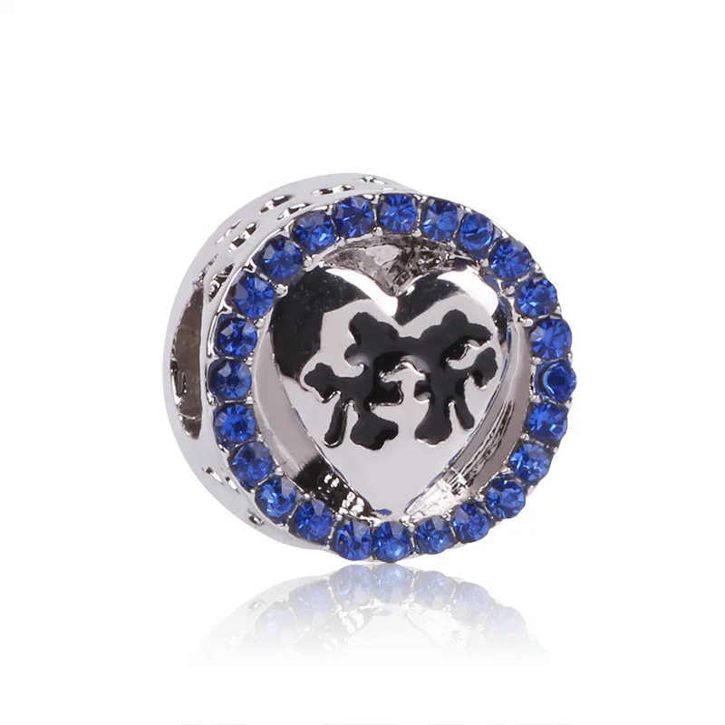 AIFEILI Новое поступление серебряный цвет глаз злой Шарм бисера с синим CZ Fit Pandora браслет модные ювелирные изделия подарок
