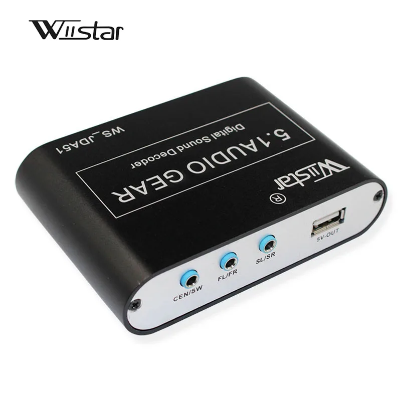 Wiistar 5,1 аудио декодер SPDIF коаксиальный к RCA DTS AC3 цифровой к 5,1 усилитель аналоговый преобразователь с USB для DVD плеера