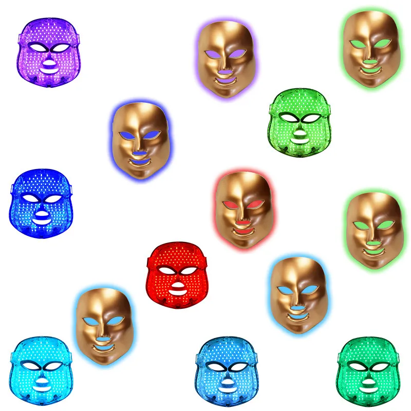 Новейшая 7 цветная светодиодная маска для лица терапия против морщин машина