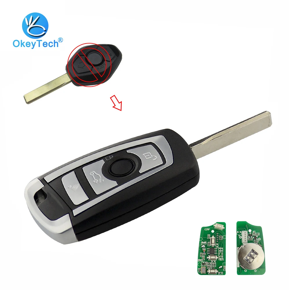 OkeyTech модифицированный раскладной дистанционный ключ 315/433 МГц HU92 ID44/ID46 чип для BMW