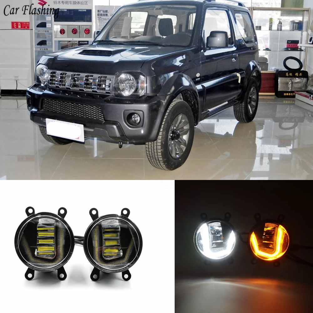 3 в 1 функции авто светодиодный для Suzuki Jimny 2007 2016 DRL Дневной светильник автомобиля
