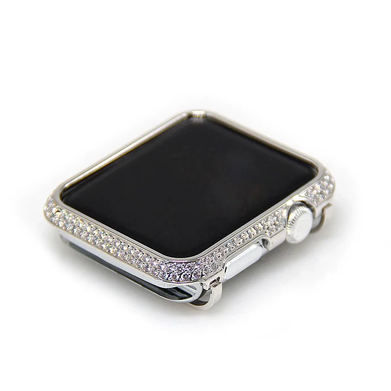 Чехол из нержавеющей стали с бриллиантами чехол для Apple Watch 42/38 мм защитный