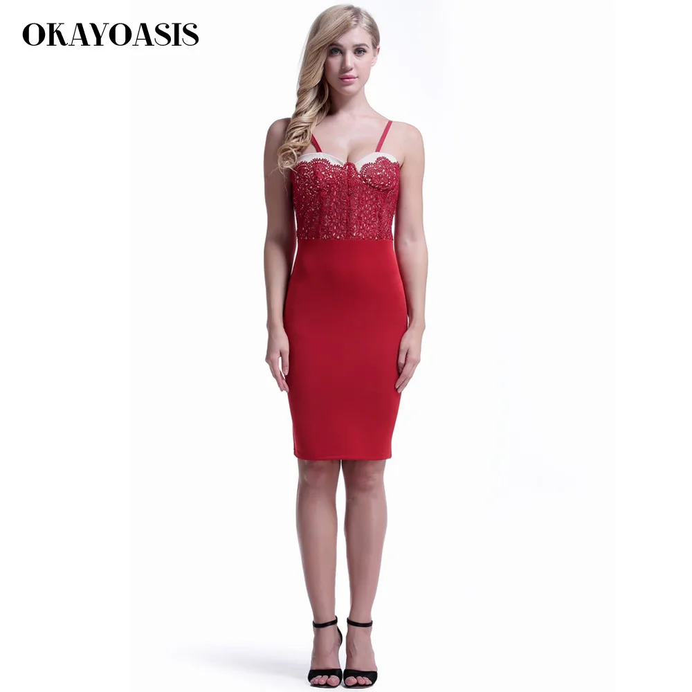 OKAYOASIS 2017 шикарное летнее Бандажное платье для женщин на тонких бретельках