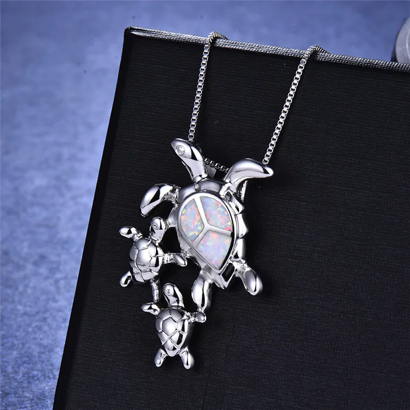 Женское и мужское ожерелье с голубым белым огненным опалом подвеской в виде