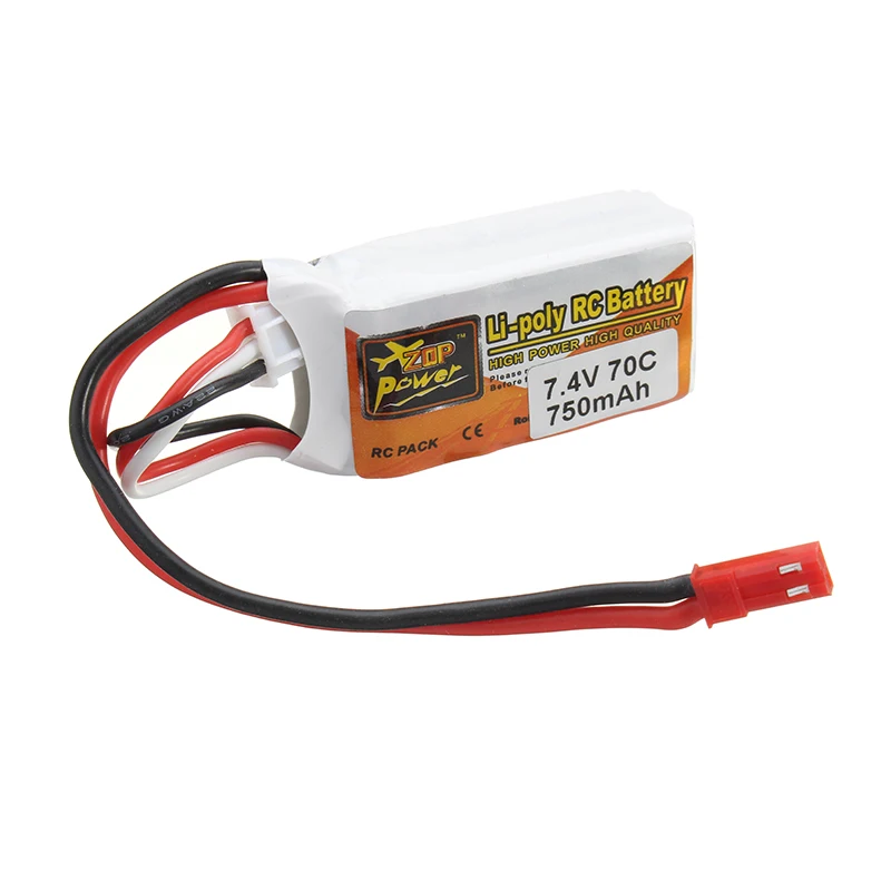 2 шт. ZOP Power 7 4 в 750 мАч 2S 70C Lipo батарея JST разъем для радиоуправляемых гоночных камер