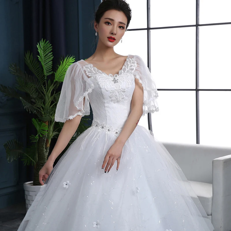 Свадебное платье принцессы кружевные аппликационные свадебные платья свадебное
