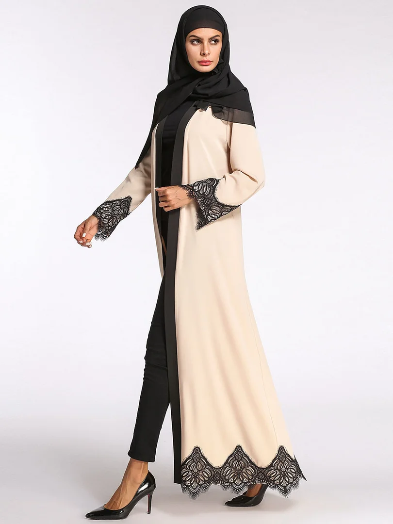 Оптовая продажа кружевной стеганый шифоновый халат для взрослых Abayas 2018