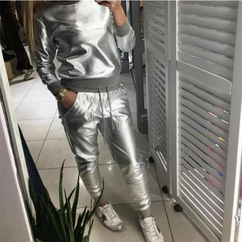 

Tracksuits Direct Selling Cotton Full None O-neck Drawstring 2020 Spring New Women's Suit Fashion Shirt + Pants 2 Sets Casual