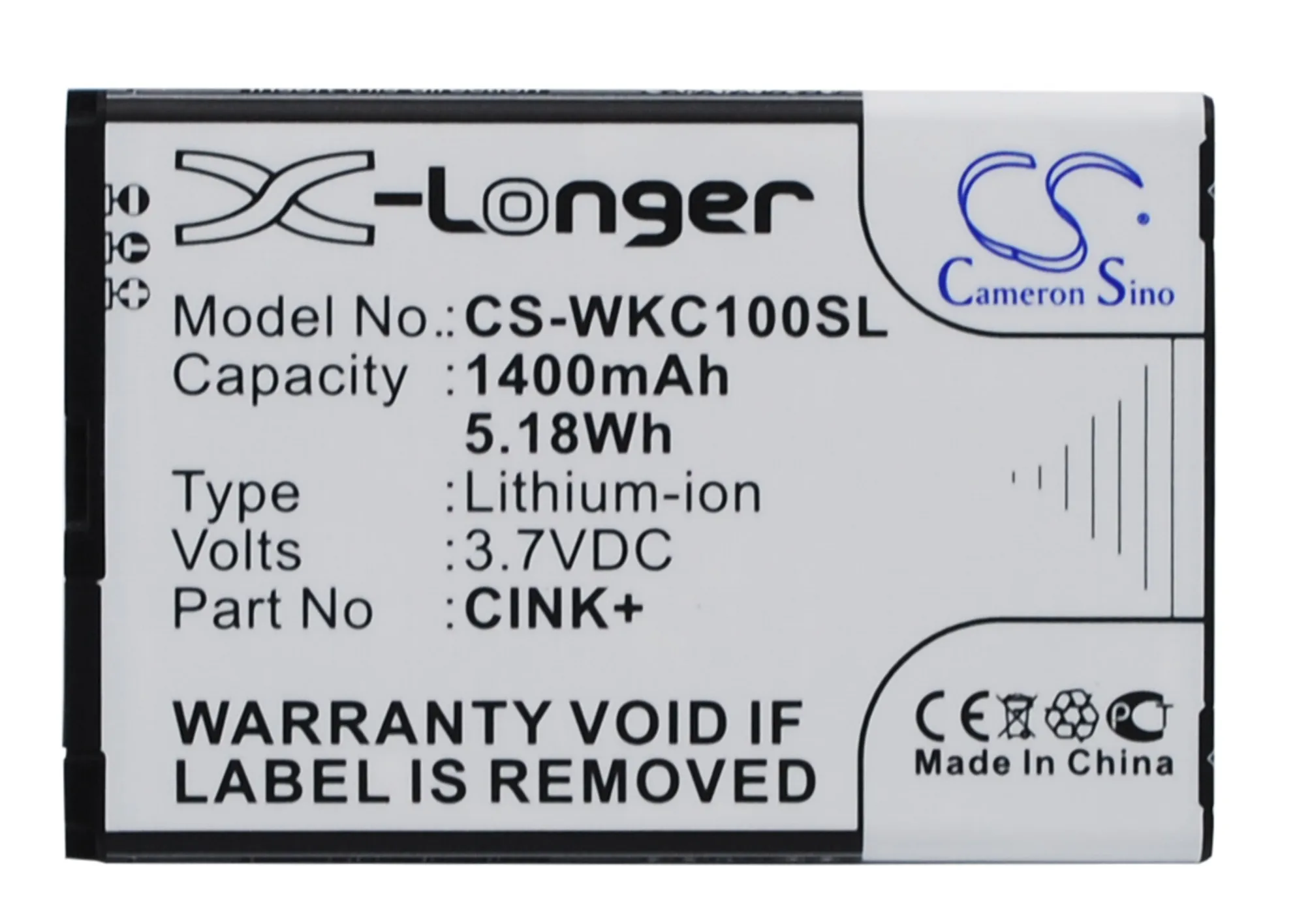 

Cameron Sino 1400mAh Battery CINK+ for Wiko Cink, Cink+