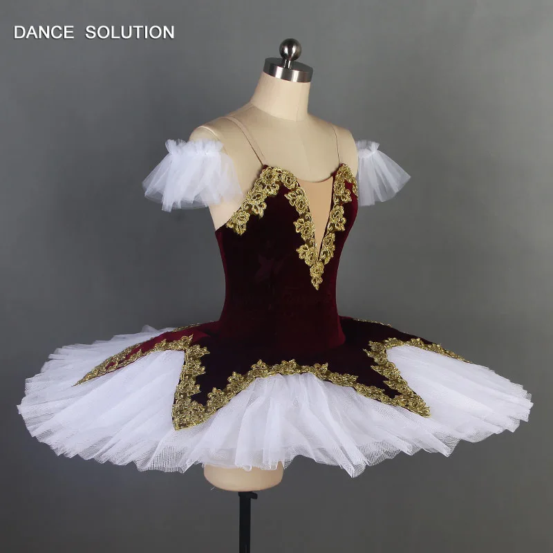 Балетная пачка бордового цвета Плиссированная фатиновая юбка-пачка для танцев
