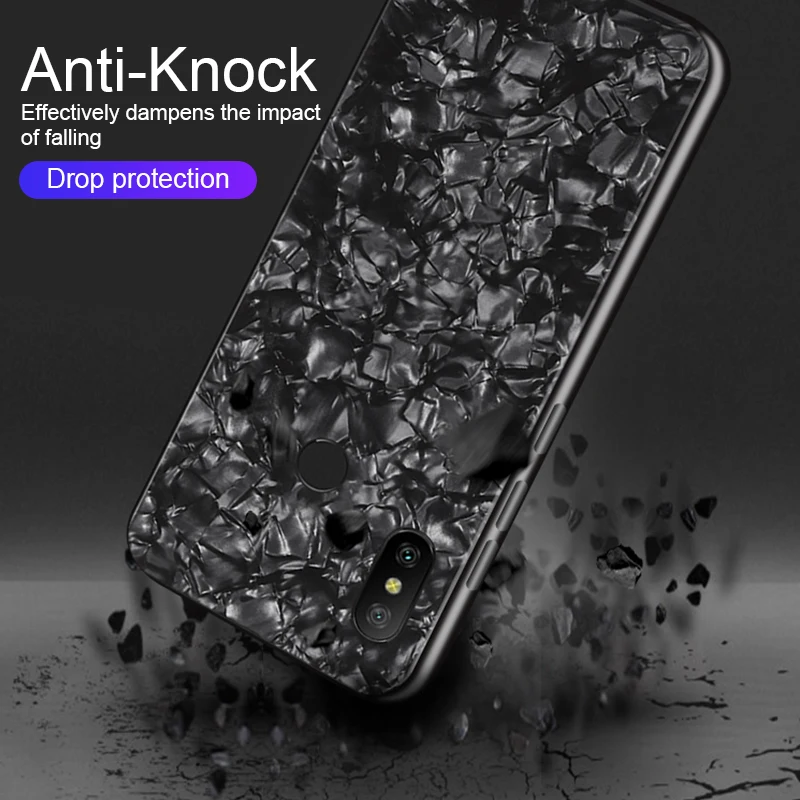 For Xiaomi Redmi 6A Case Luxury Tempered Glass Back Cover Soft Frame Shockproof Phone Skin for Xiomi a6 6 note pro | Мобильные