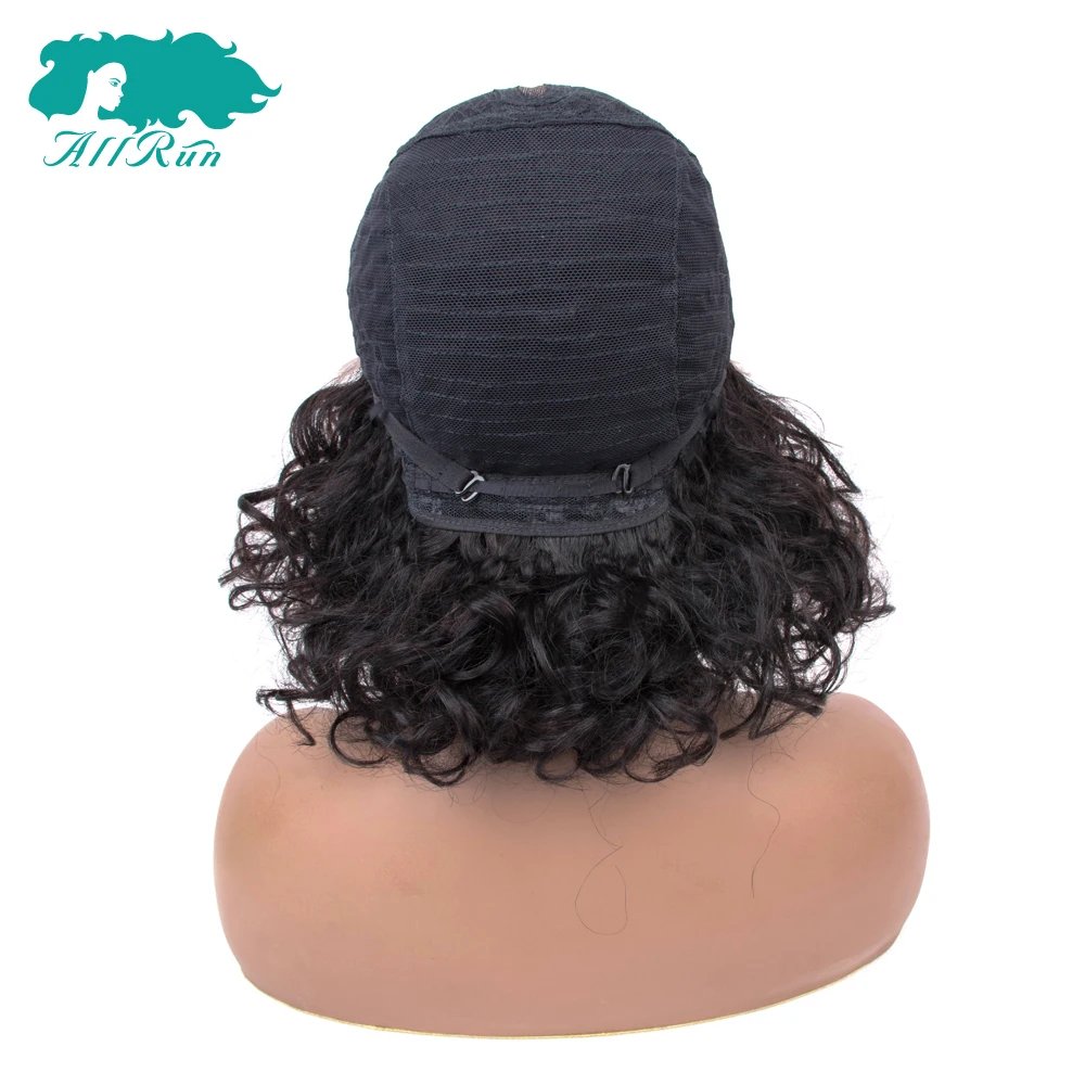 Mongolian Water Wave Millde Part Lace Frontal Wig Remy Black for Women Front Human Hair With Baby Pre-Plucked | Шиньоны и парики