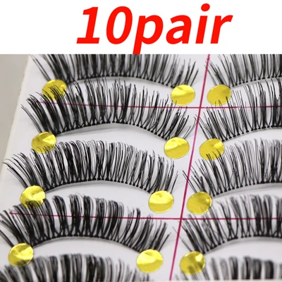 10pair style 1 10 пар, толстые натуральные накладные ресницы с крестиком, прозрачные накладные ресницы, профессиональный макияж, красивые накладные ресницы, Длинные Накладные ресницы - Длина: 10pair style 1