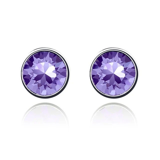 Malanda круглый кристалл от Swarovski Мода пирсинг Серьги-гвоздики для Для женщин Девушка подарок свадебный Серьги Jewelry 11 цветов