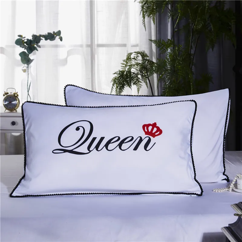 Bonenjoy Белая Подушка Чехлы для подушек пара наволочки с цифровой печатью queen King 48x74 см домашняя декоративная подушка Shams