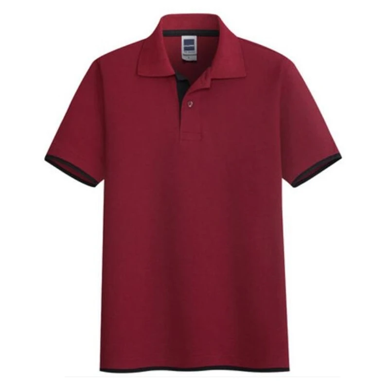 Мужская однотонная хлопковая рубашка поло camisa masculina сетчатый дизайн дышащий