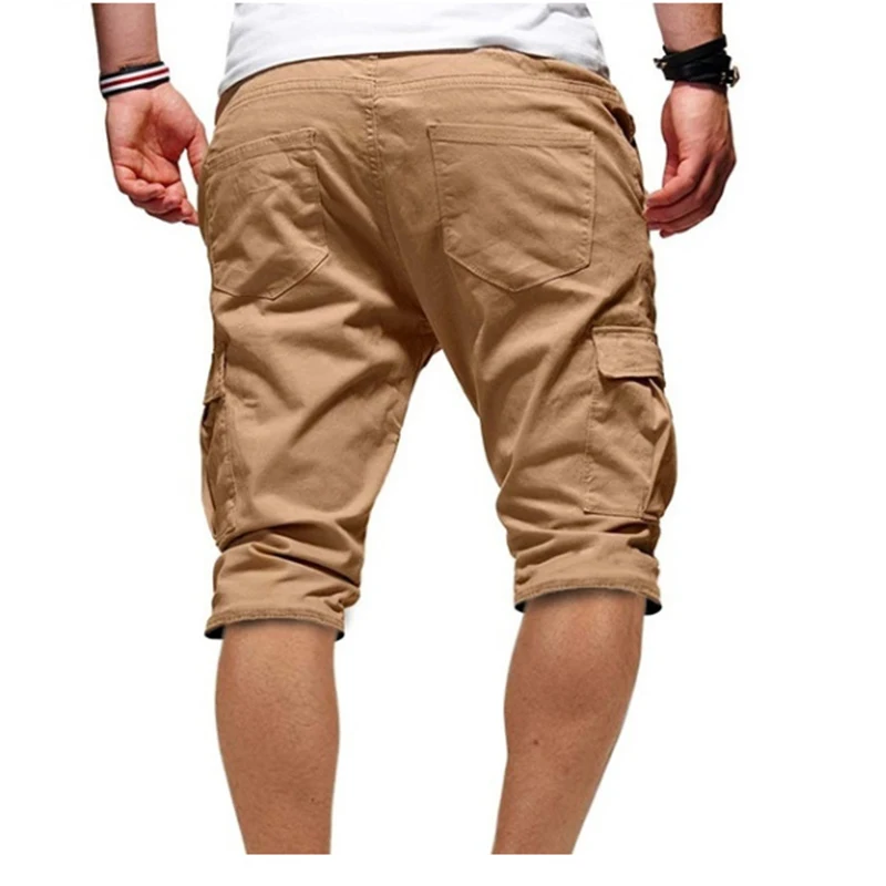 

Covrlge Men's Shorts Summer 2019 New Casual Solid Color Shorts Knee Length Multi-pocket Men Shorts 7 Colors MKX042