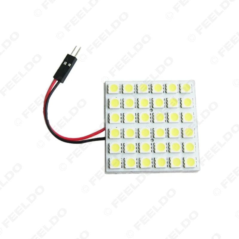 FEELDO 1 шт. белый автомобиль 36SMD 5050 LED свет с T10/BA9S/переходник для фестона Купол лампы