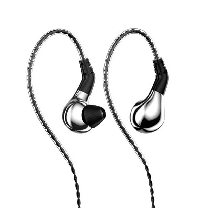 Silver No Mic Оригинальные BLON BL-03 Hifi наушники 10 мм Углеродные мембранные динамические стерео наушники DJ монитор металлическая гарнитура съемные наушники - Цвет: Silver No Mic