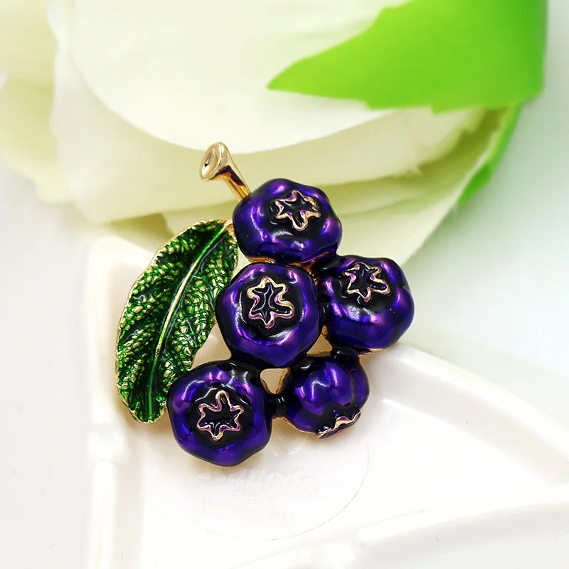 baiduqiandu Enameled Cranberry Brooch Pins for Women Blueberry Wedding Party Accessories | Украшения и аксессуары