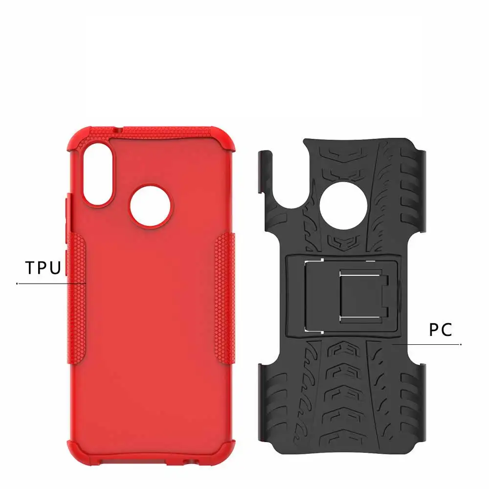 IDOOLS Case For Huawei P20 Lite Nova 3e Shockproof Hybrid TPU+PC Armor Back Cover Kickstand Cases mini 5.84 inch |