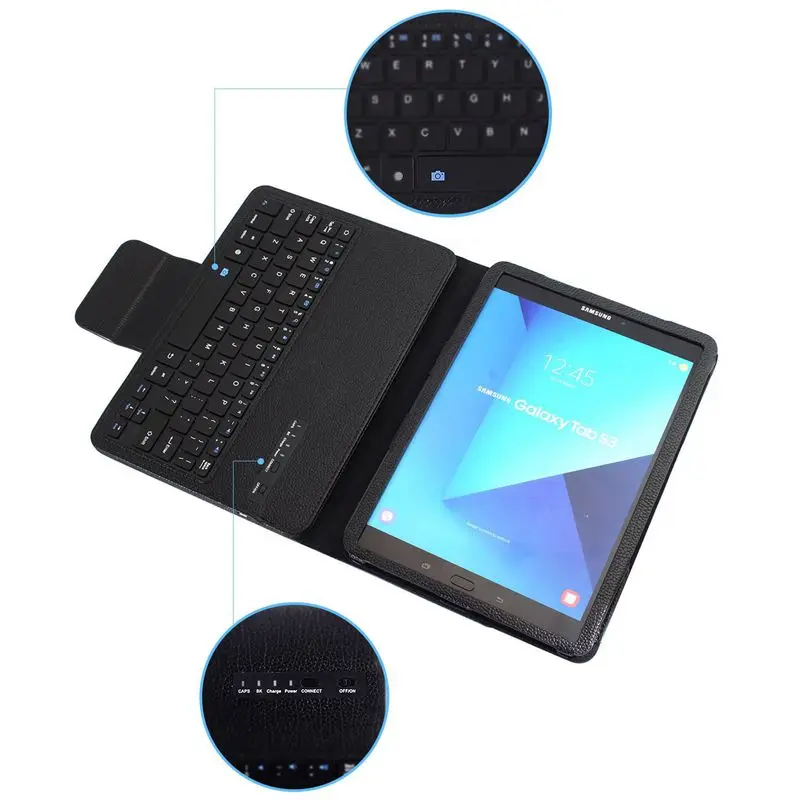Смарт Съемная Беспроводная Bluetooth клавиатура чехол для samsung Galaxy Tab S3 9 7 дюймов T820
