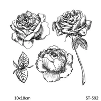 azsg beautiful rose flowers clear stamps for diy scrapbooking decorative card making craft fun decoration supplies 10x10cm
