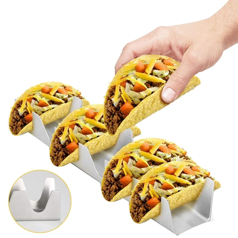 

Holder Stainless Steel Pancake Rack Shell Display Stand, 13.4 Inch, Holds 6 Tacos