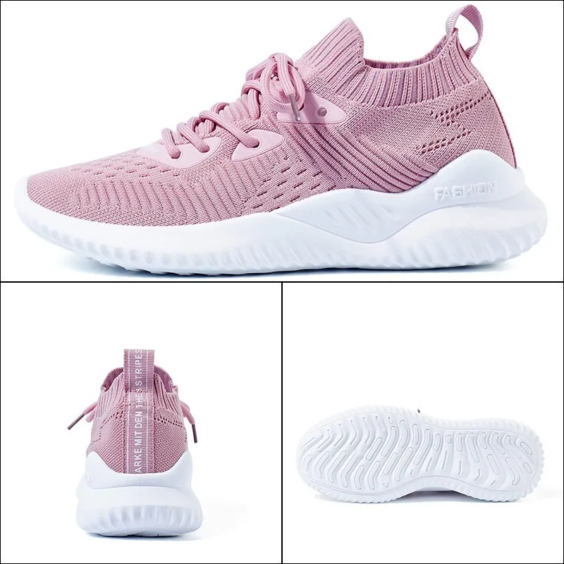Женская дышащая обувь для бега на шнуровке спортивная улицы амортизирующие