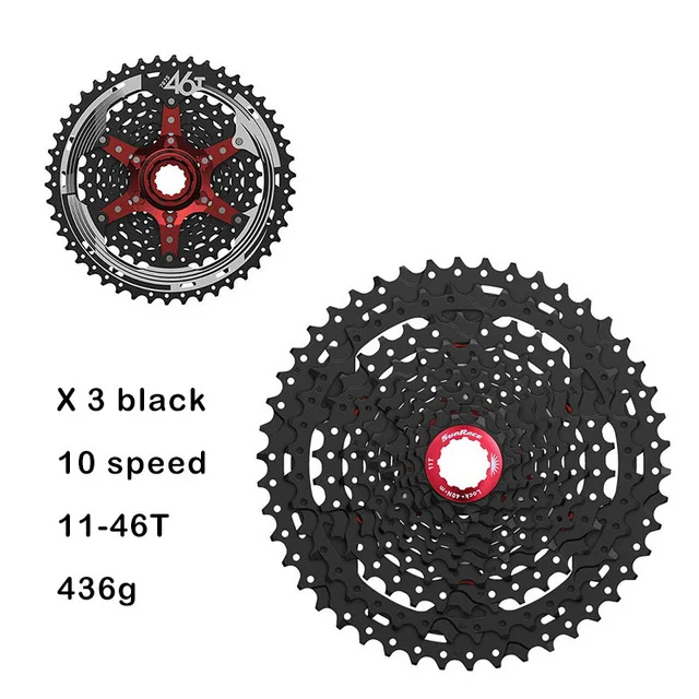 SunRace все серии кассета 9/10/11/12 Скорость свободный широкий соотношение MTB 11-40 T/11-46 T/11-50 т в сутки, CSMZ90, CSMX80, CSMX8, CSMX3, CSMS3, M990 - Цвет: X3 black