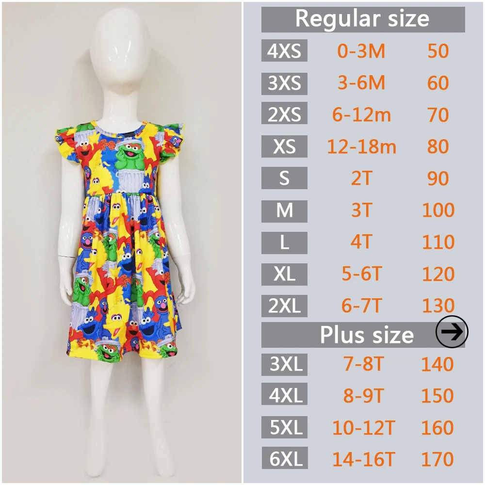 Платье для девочек с рукавами-крылышками летнее платье из полиэстера и хлопка