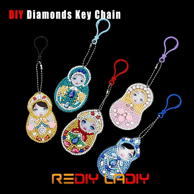 Dolls DIY брелок для ключей Алмазная вышивка крестиком специальная форма Алмазная мозаика пиксельное искусство хобби и ремесла Алмазная вышивка - Цвет: Dolls