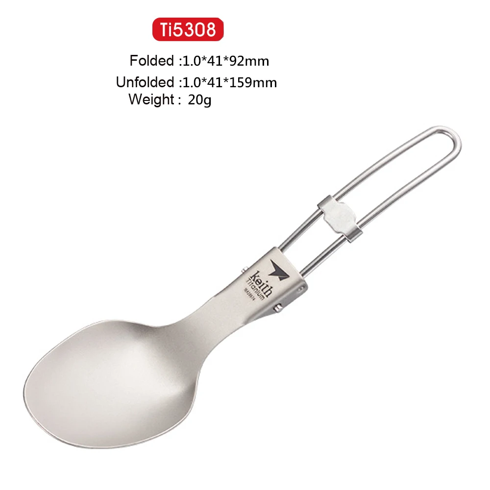 Keith Titanium Folding Spoon Outdoor Camping Cutlery Convenient Cookware Picnic Hiking Tableware Portable Ti5308 |