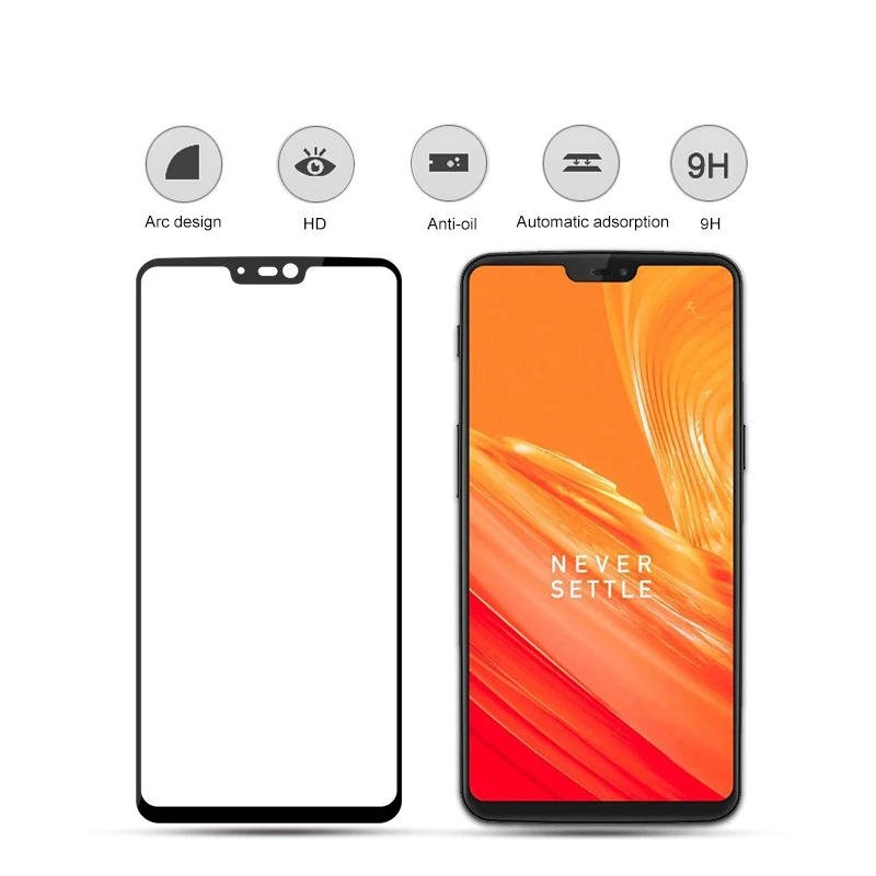 Oneplus 6 glass screen protector mofi for one plus tempered full cover 9H 2.5D white black film front guard 6.28&quot | Мобильные