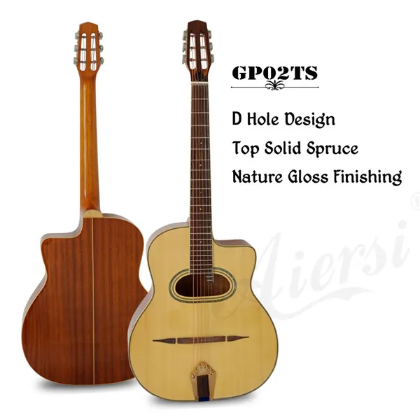D Hole Design Aiersi бренд профессиональный ручной Selmer стиль акустическая Цыганская Джаз гитара с бесплатным Чехол и ремень - Цвет: D Hole Design