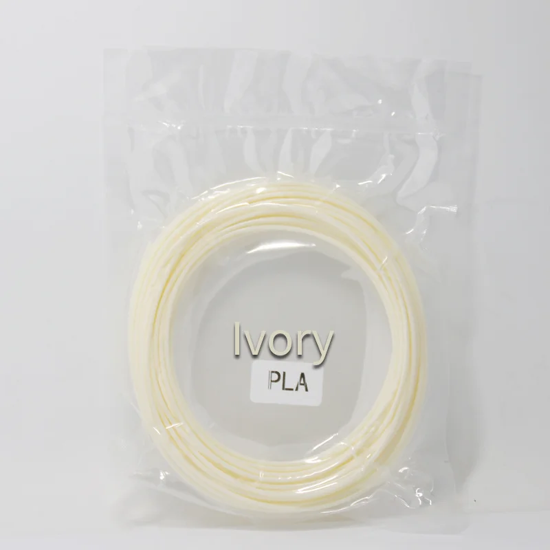 ivory 10 метров PLA 1,75 мм нити печатные материалы пластик для 3d принтера Ручка нити заправки 3D печать волочение нити - Цвет: ivory