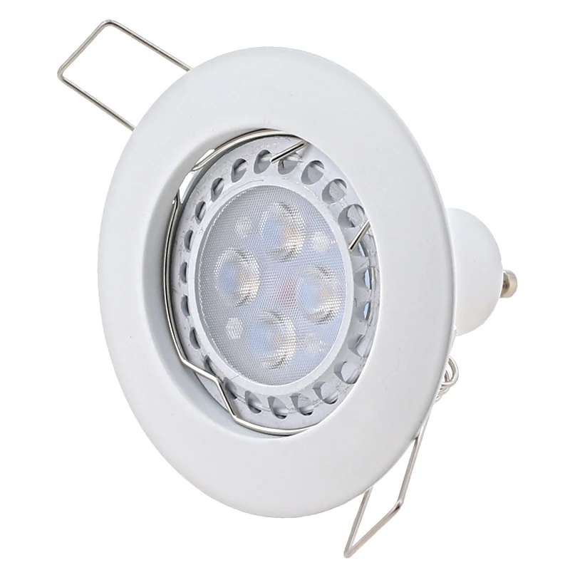 

10 шт. утопленный GU10 Светодиодный точечный светильник, держатель для внутреннего потолка, потолочный светильник MR16, светильник с круглой рам...