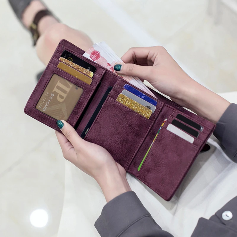 Новое поступление Для женщин Женские Кошельки модные короткие кошелек Твердые