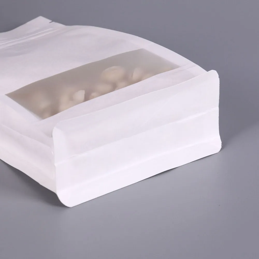 50 шт. 6 размеров белая большая стоячая Упаковка из крафт-бумаги с молнией оконный