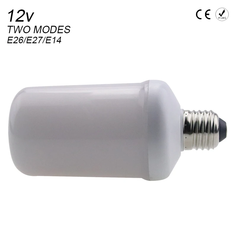 E27 12 V Светодиодный светильник лампочка с эффектом пламени E26 Светодиодная лампа